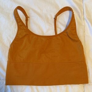 PINK Victoria's Secret Ribbed Scoop Neck Bralette in Rust